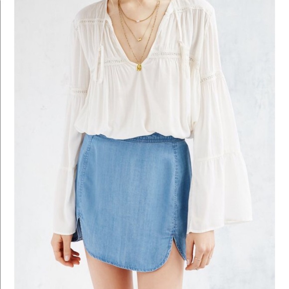 Urban Outfitters Dresses & Skirts - BDG Blue Dolphin Hem Chambray Skirt 12